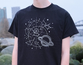 Space Celestial Constellation Star Printed TShirt