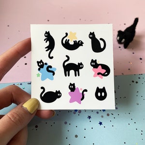 Mini Kitties Black Cat Sticker Sheet