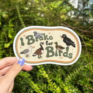 Brake for Birds Crow Vinyl Bumper Sticker