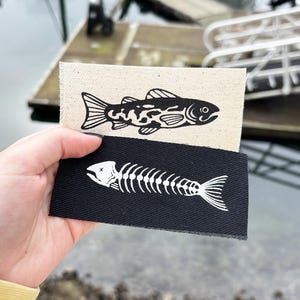 2-Pack Fish Skeleton Canvas Patches