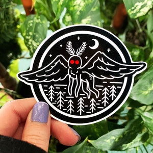 Mothman Cryptid Moth Vinyl Sticker