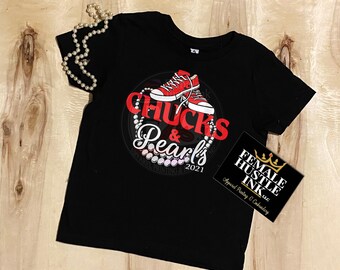 Chucks and Pearls T Shirt - Etsy