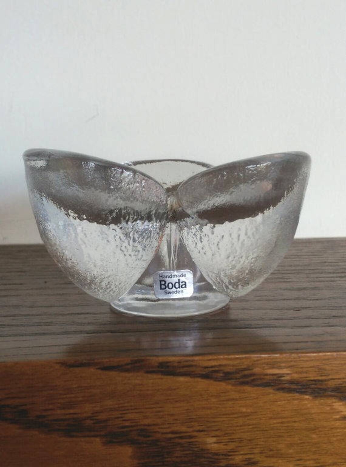 Kosta Boda Glass Candle Holder Tulip Clear Sweden Art Handmade