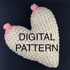 Love Jugs Crochet Pattern, Crochet Boob, Heart Boob