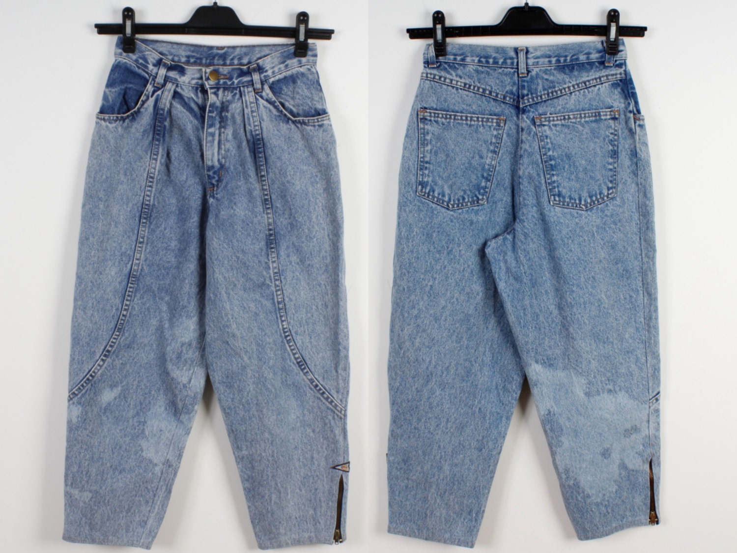 Denim 90s Style Pants Bleached Acid Wash Boho Hipster Jeans - Etsy