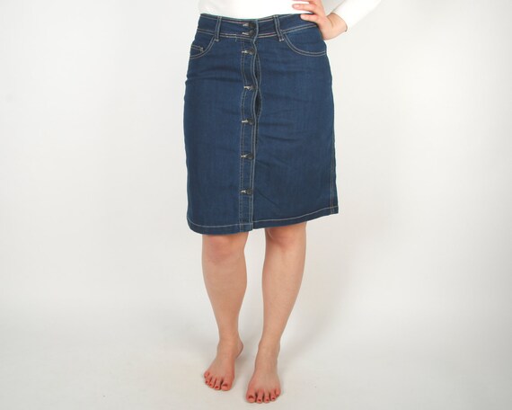 90s Denim Skirts Jeans Country Western High Waist… - image 3