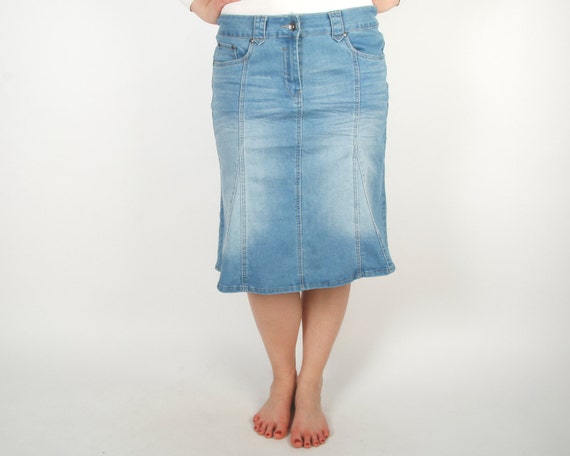 low waist denim skirt