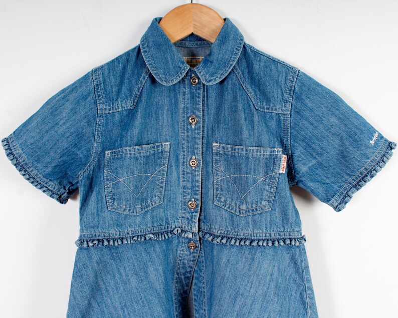 Baby Girl Denim Dress Button up Denim Tunic Baby Girl Vintage Etsy