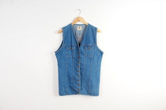 Denim Vest Long Vintage Denim Vest No 
