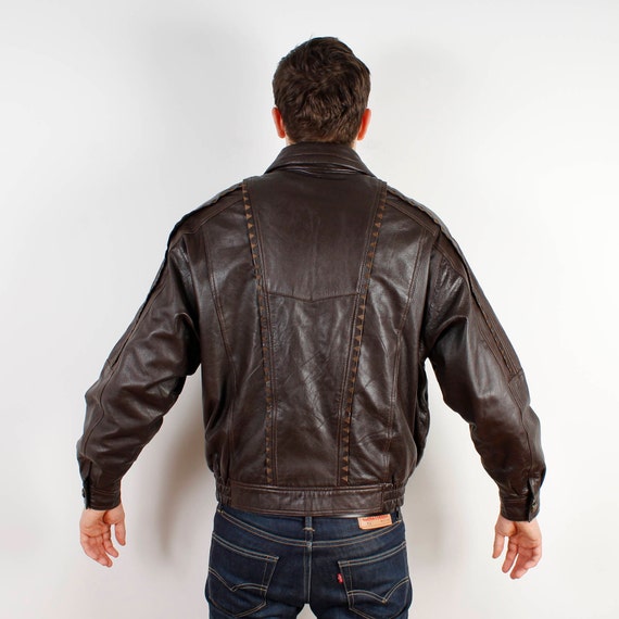 Vintage Soft Lamb Leather Mens Jacket Genuine Lea… - image 3