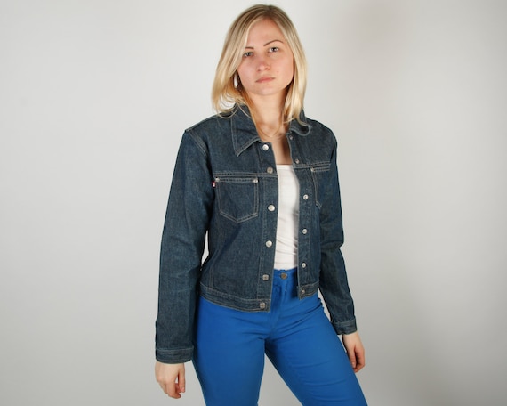 dark navy blue denim jacket