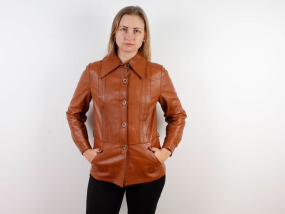 Women Jacket Real Leather Coats Brown Classic Genuine Women Jacket Real Leather Coats