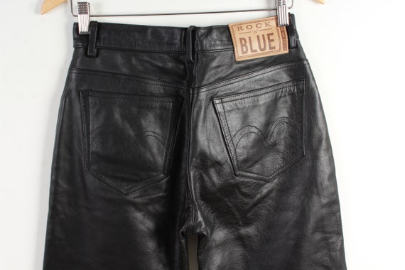 Real Leather Rocker Pants Punk Rock High Waist Wo… - image 4