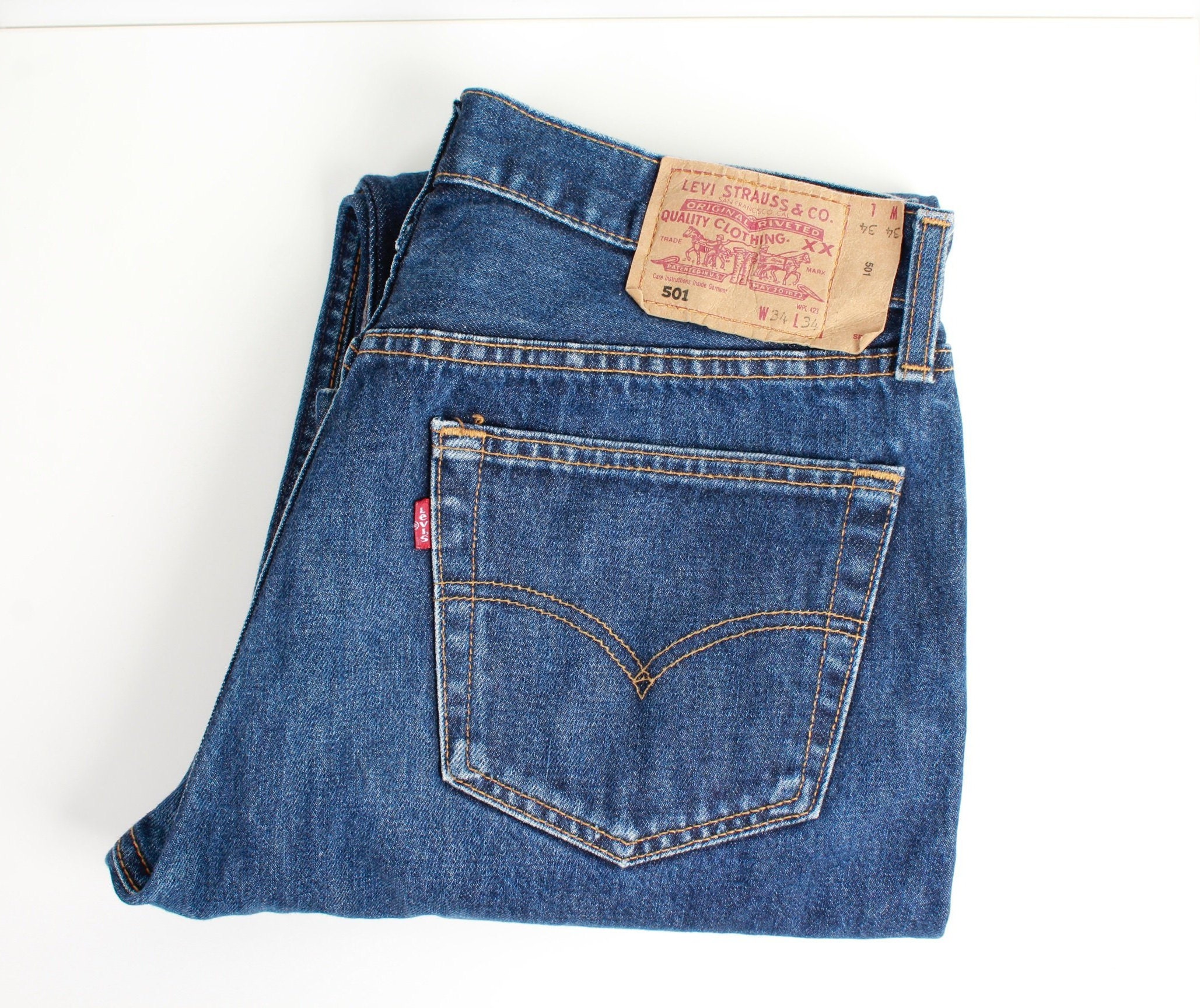 Vintage Levis Jeans 90s LEVIS 501 Boot Cut Denim Blue Denim - Etsy