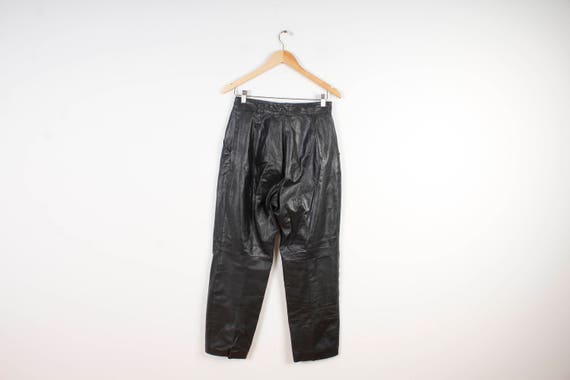 Real Leather Rocker Pants Punk Rock High Waist Wo… - image 5