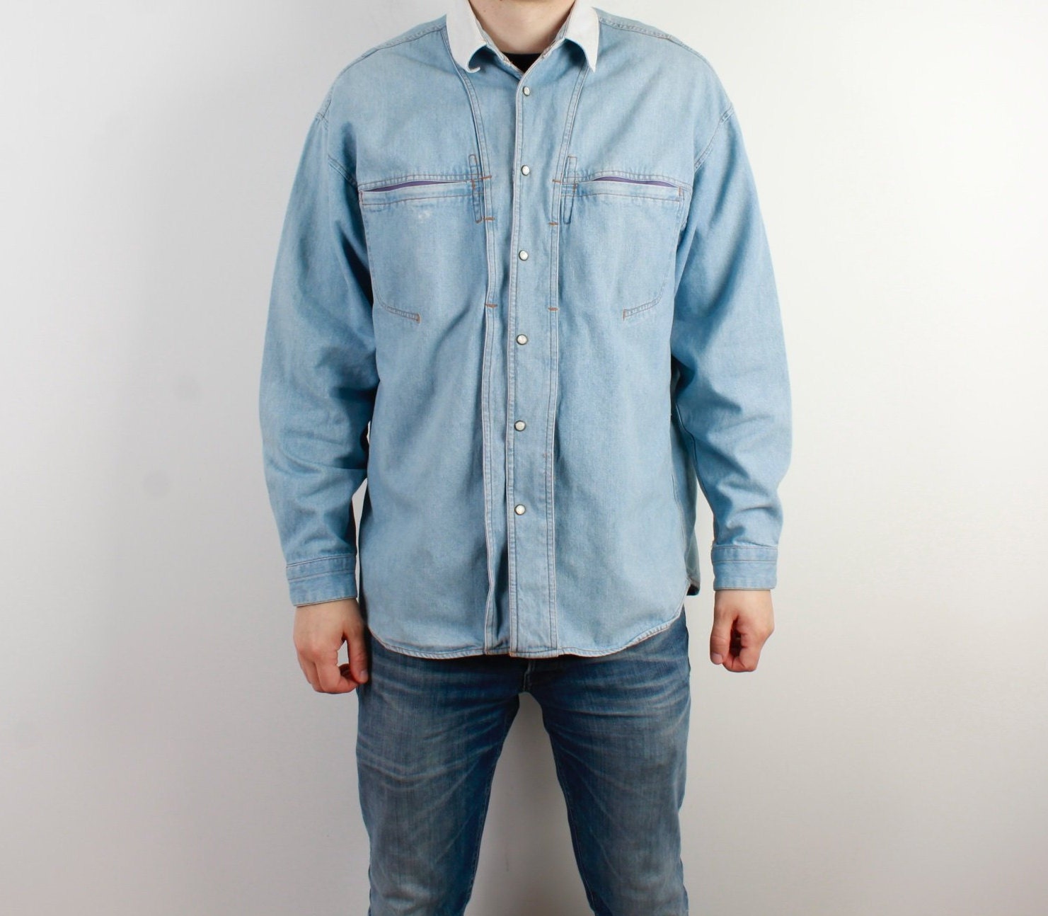 Denim Shirt Long Sleeve Vintage Denim 