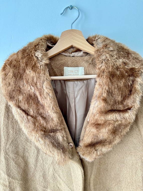 Brown Faux Fur Coat Vintage Oversize Women Jacket… - image 2