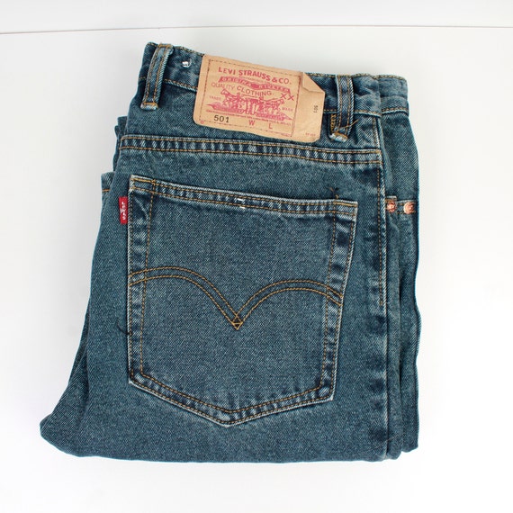 Levis 501 Denim Pants Blue Jeans Button 