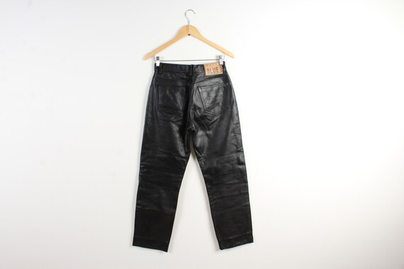 Real Leather Rocker Pants Punk Rock High Waist Wo… - image 3