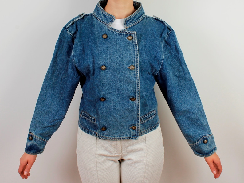 Denim Jacket Women Military Style Denim Jacket Hipster Vintage Etsy