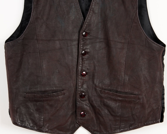 Real Soft Leather Vest  Genuine Leather Men's Ves… - image 2