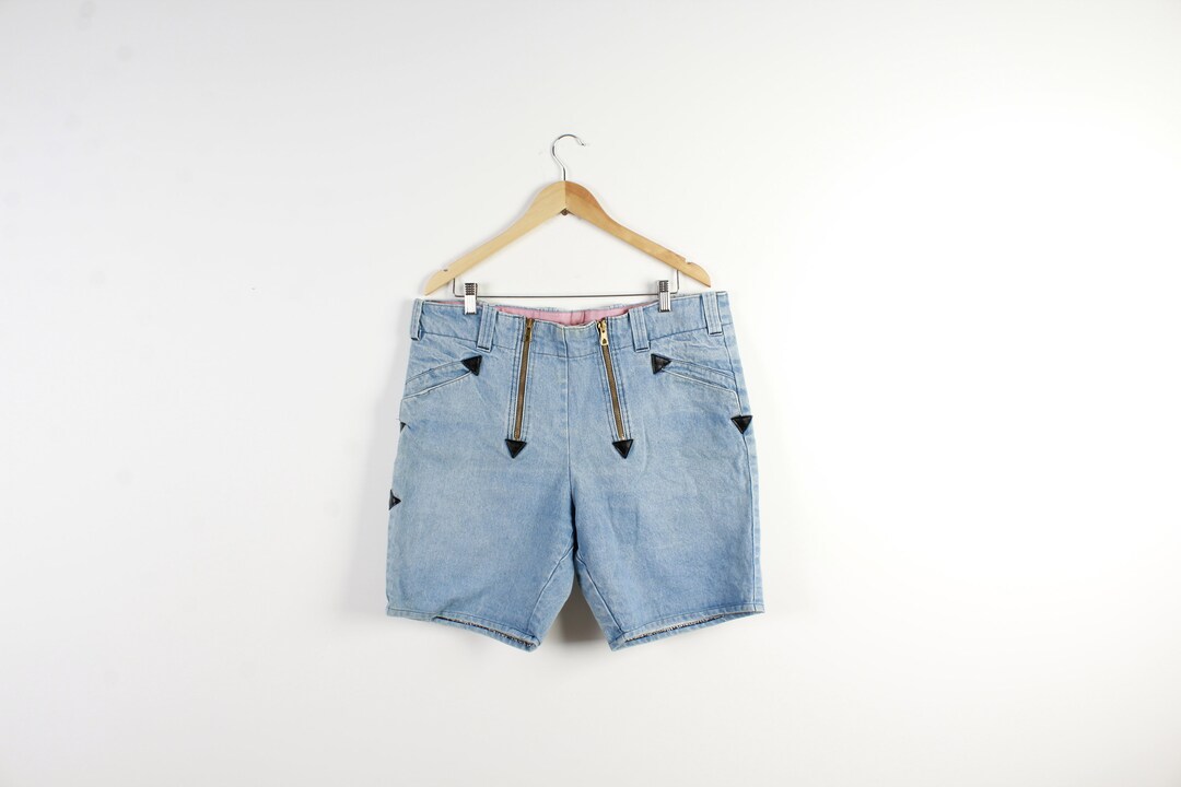 Denim Shorts Vintage Mens Shorts Light Blue Denim 90s 80s Etsy