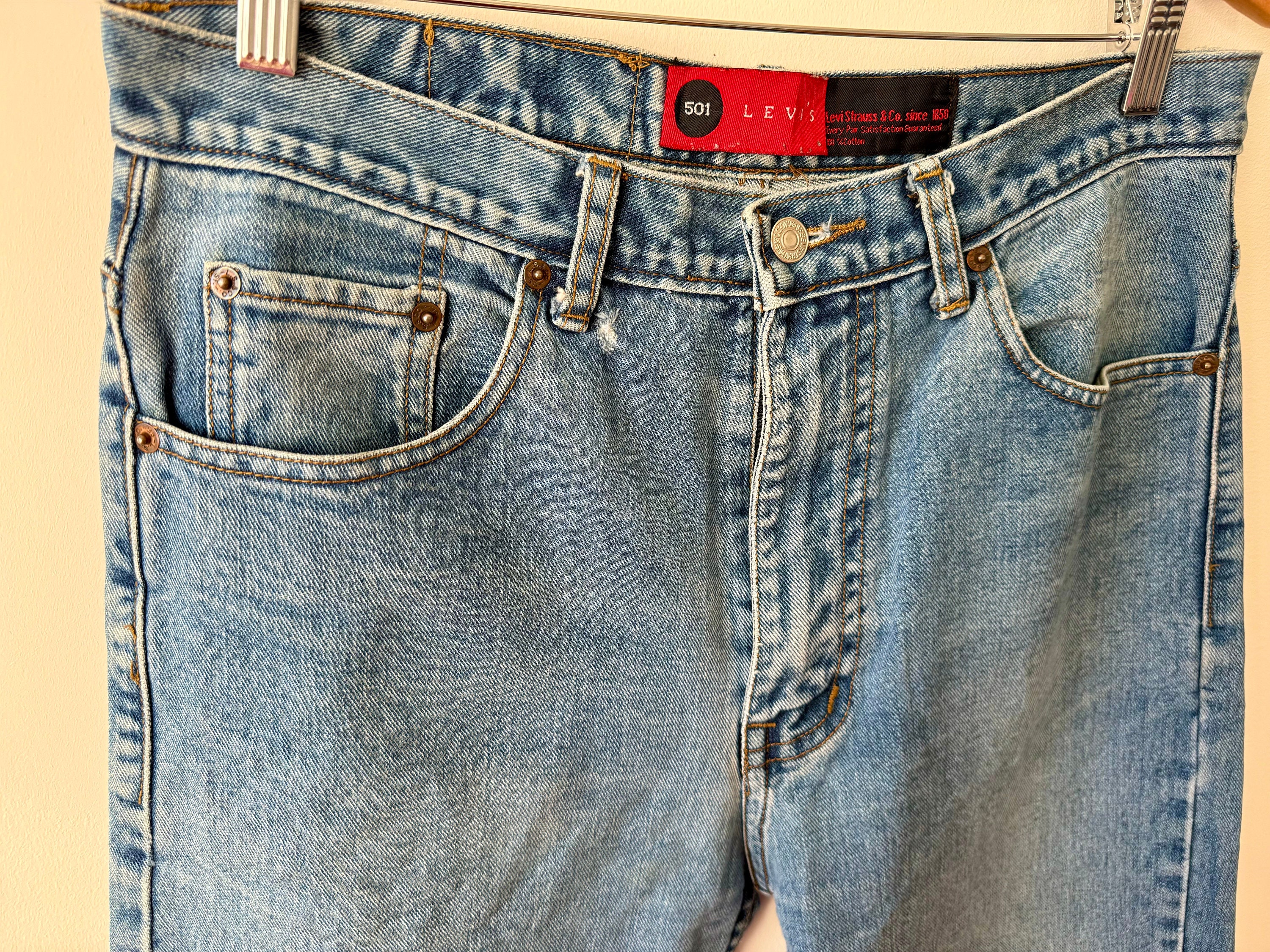 Vintage Levis 501 Jeans: Blue Denim, Button Fly, W35 L34 - Etsy
