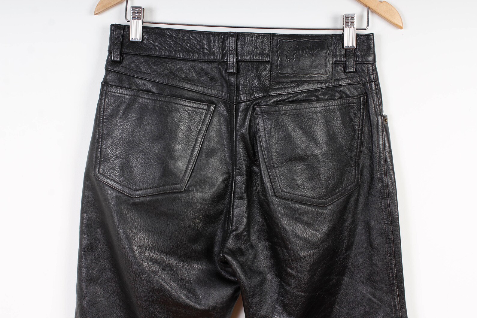 Real Leather Rocker Pants Punk Rock High Waist Women Pants - Etsy