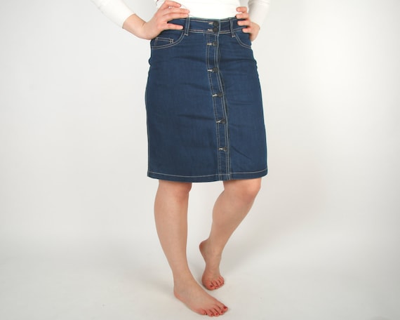 90s Denim Skirts Jeans Country Western High Waist… - image 1