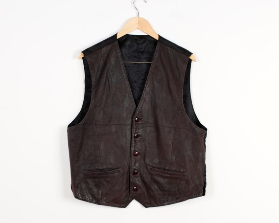 Real Soft Leather Vest  Genuine Leather Men's Ves… - image 1