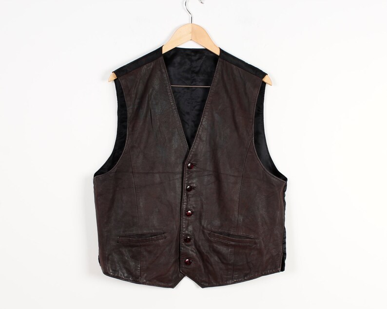 Real Soft Leather Vest Genuine Leather Men's Vest Vintage - Etsy