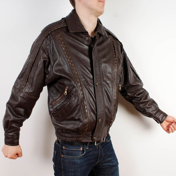 Vintage Soft Lamb Leather Mens Jacket Genuine Lea… - image 4