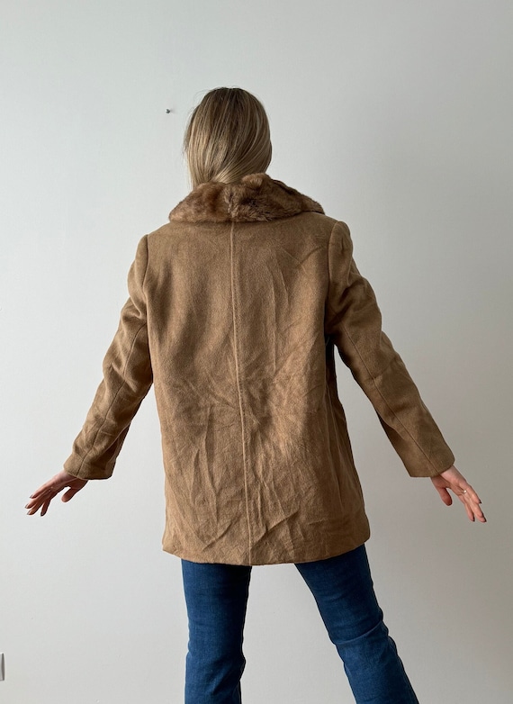 Brown Faux Fur Coat Vintage Oversize Women Jacket… - image 7