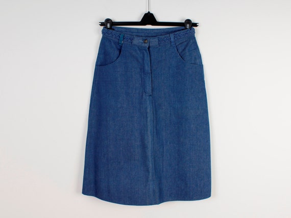 dark blue denim skirt