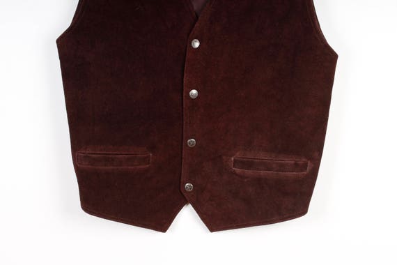 Real Leather Vest Suede Leather Mens Vest Vintage… - image 3