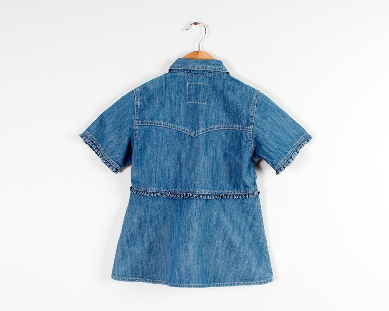 Baby Girl Denim Dress Button up Denim Tunic Baby Girl Vintage Etsy