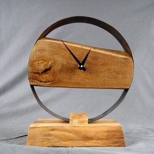 Loft clock Brutal clock  Steampunk clock  Table clock  Wooden desk clock  Industrial clock  Antique clock  Rustic clock  Industrial decor