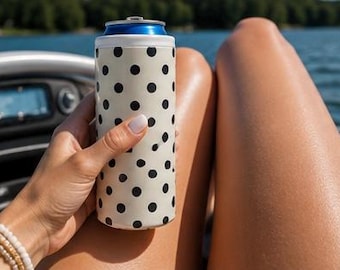 Cream Polka Dot Hard Cooling Can