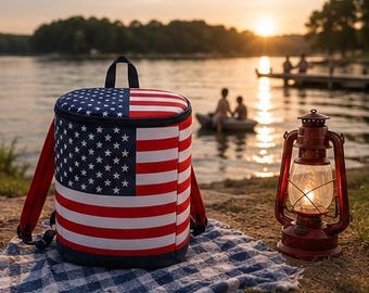 American Flag Backpack Cooler