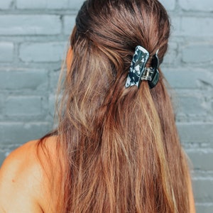 Black Cowhide Cowboy Hat Hair Clip