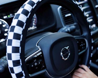 Checkerboard Steering Wheel Cover