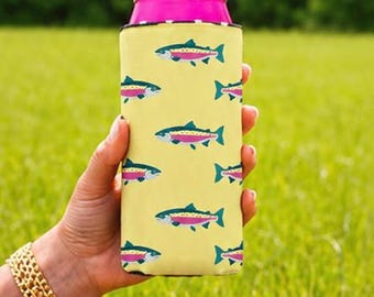 Yellow Rainbow Trout Coozies 2-Pack