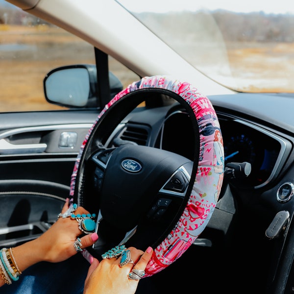 Pink Collage Steering Wheel Cover