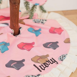 Roze cowboyhoed kerstboomrok