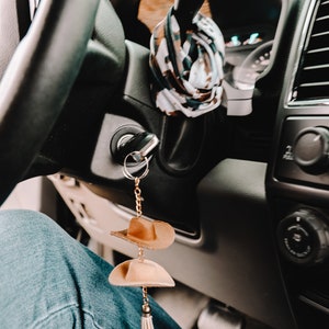 Stone and Brown Cowboy Hat Keychain