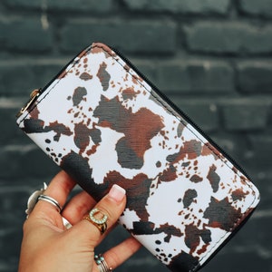 Cartera Marrón Estampado Vaca