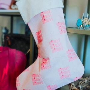 Pink Howdy Christmas Stocking