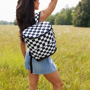 Mochila nevera con diseño de cuadros
