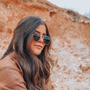 Goldene Runde Linse Sonnenbrille