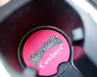 Pink Cowgirls/Cowboys Car Coasters 2-Pack